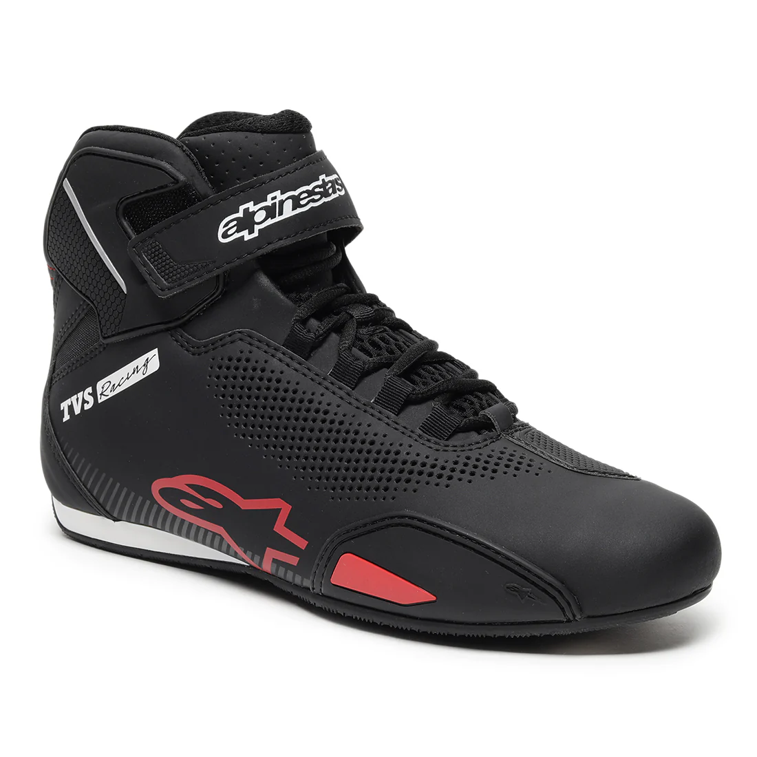 TVS Racing x Alpinestars Riding Shoes for Men with CE Certification, Lightweight Microfiber Upper, Speed Lace Closure, Ankle Protection, Airflow Vents and Road Riding Comfort - Image 9