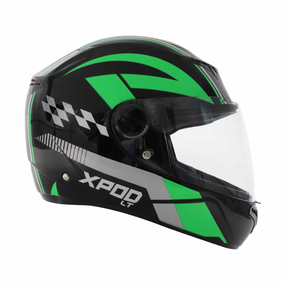 TVS XPOD LT Helmet Black/Green - High-Performance Protection - Image 2