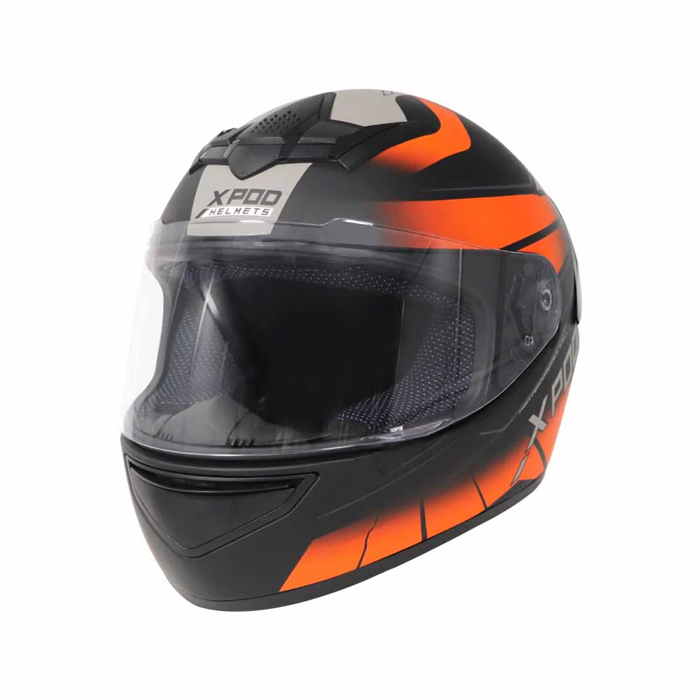 TVS XPOD Speedy Helmet White/Orange Dynamic Full-Face Protection - Image 5